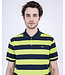 Paul & Shark Polo, Donkerblauw, Lime Groen Gestreept