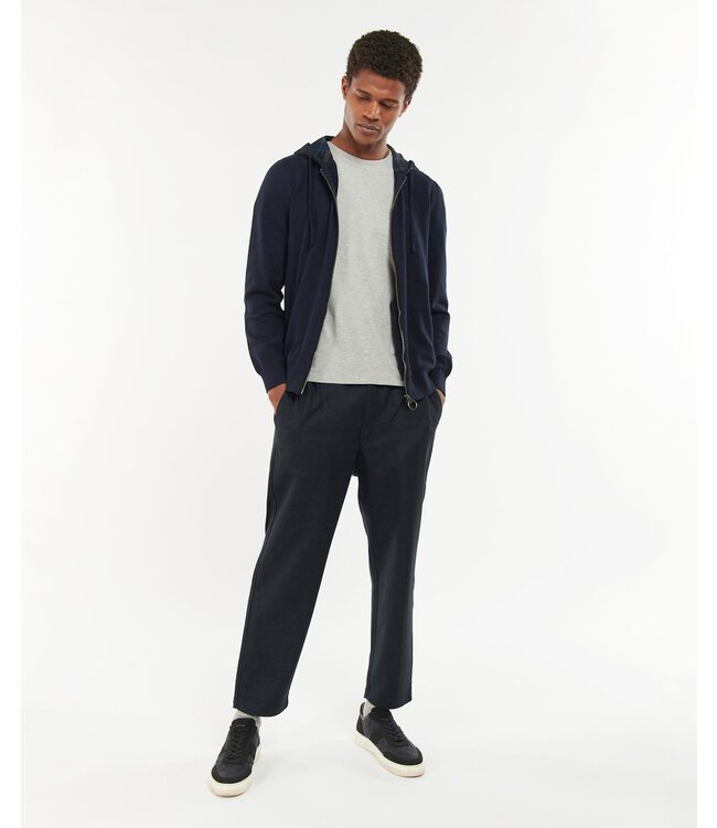 Barbour Vest met Rits, Merino Wol, Capuchon, Donkerblauw