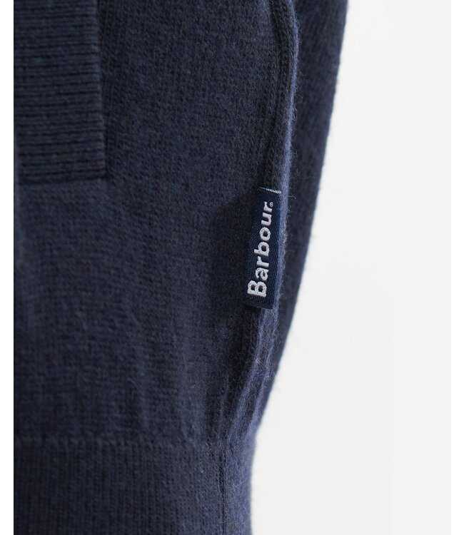 Barbour Vest met Rits, Merino Wol, Capuchon, Donkerblauw