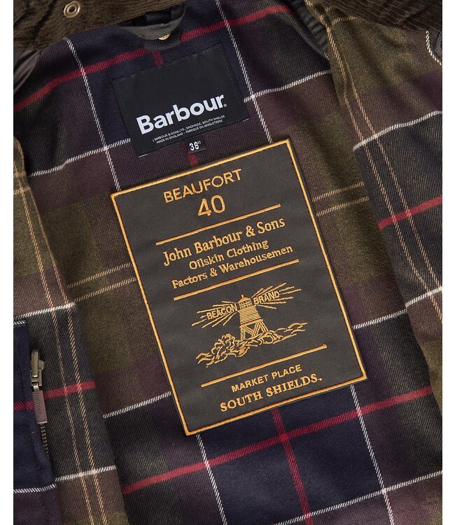 Barbour Wax Jas, Model Beaufort 40,  Olijfgroen