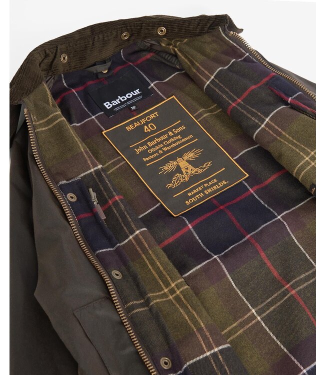 Barbour Wax Jas, Model Beaufort 40,  Olijfgroen