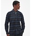 Barbour Tailored Fit, Katoen Flannel Overhemd, Classic Tartan, Grijs, Blauw, Paars Geruit
