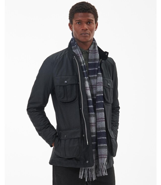 Barbour Sjaal, Wol, Cashmere Mix,  Black Slate Tartan