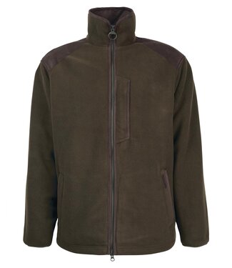 Barbour Barbour, Active Fleece Jas met Rits, Olijfgroen met Bruin Alcantara Accenten