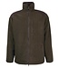 Barbour Active Fleece Jas met Rits, Olijfgroen met Bruin Alcantara Accenten