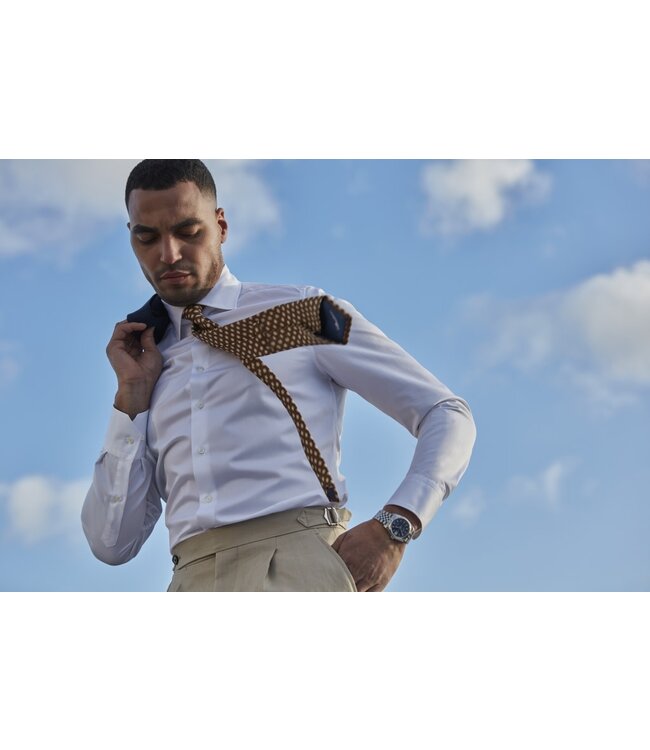 Stenstroms Das, Zijde, Goudbruin met Off White Patroon