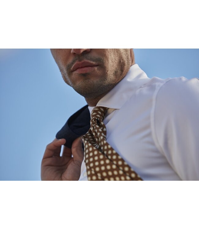 Stenstroms Das, Zijde, Goudbruin met Off White Patroon