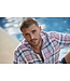 Stenstroms Overhemd, Lange Mouw, Linnen, Blauw, Roze, Wit, Geruit, New Slimline