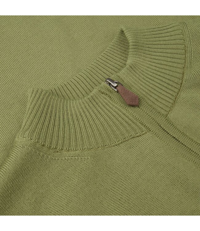 Stenstroms Trui, Half-Zip, Merino Wol, Groen