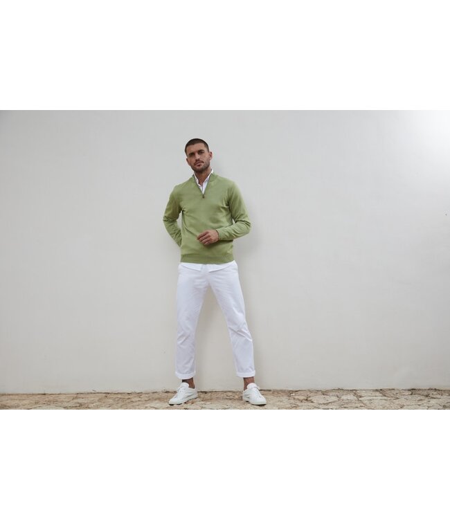 Stenstroms Trui, Half-Zip, Merino Wol, Groen