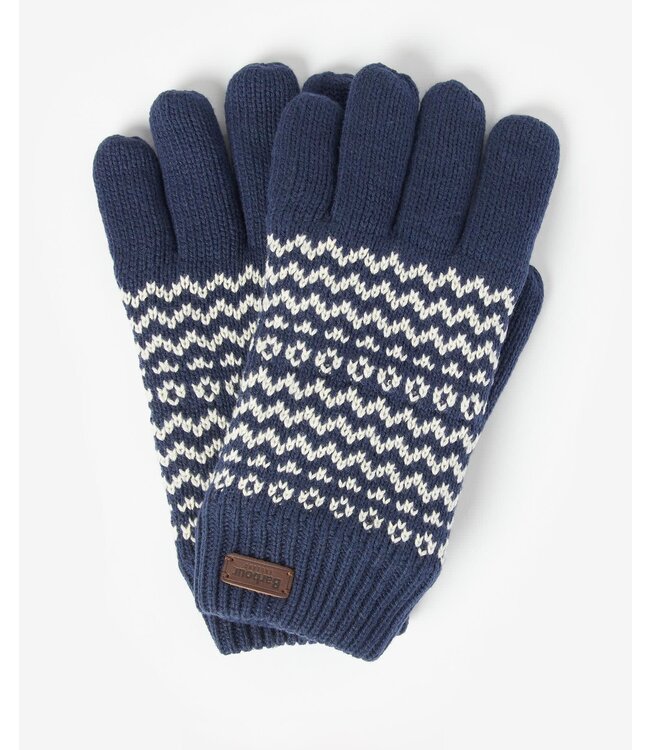 Barbour Handschoenen, Blauw Wit, Gebreid met Thinsulate Voering