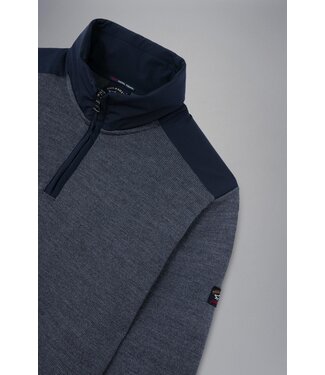 Paul & Shark Paul & Shark, Half Zip Trui, Wol, Grijs met Blauwe Accenten, Typhoon 20000