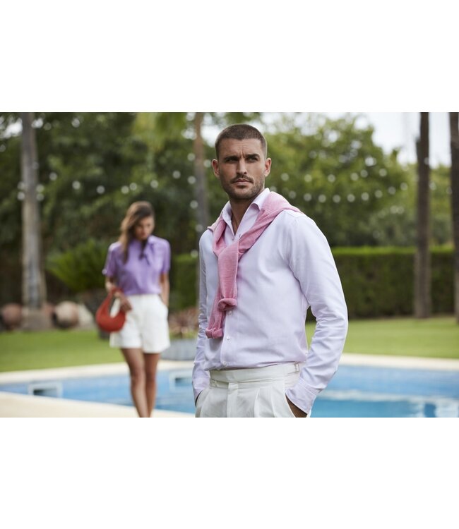 Stenstroms Trui, Ronde Hals, Merino Wol, Roze