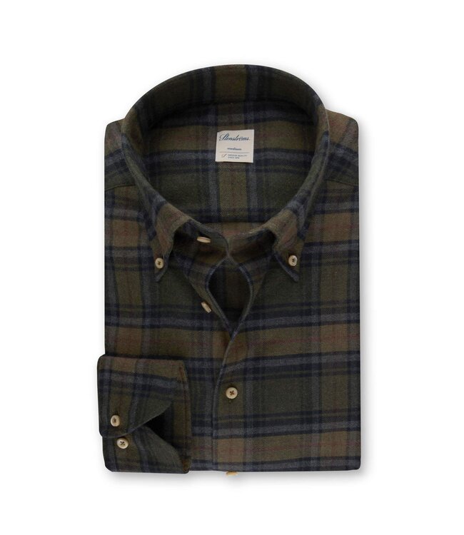 Stenstroms Overhemd, Lange Mouw, Groen, Blauw, Bordeaux  Geruit, New Slimline Fit
