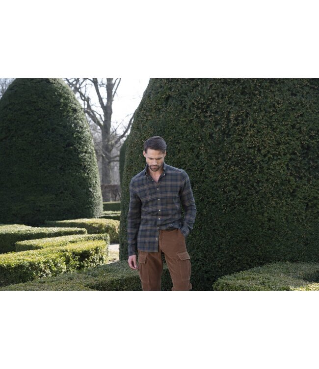 Stenstroms Overhemd, Lange Mouw, Groen, Blauw, Bordeaux  Geruit, New Slimline Fit