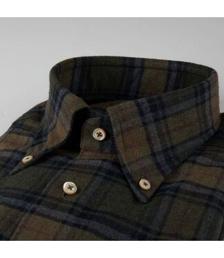 Stenstroms Stenstroms, Flanellen Overhemd, Lange Mouw, Groen, Blauw, Bordeaux  Geruit, New Slimline Fit