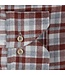 Stenstroms Flanellen Overhemd, Lange Mouw, Grijs, Ecru, Steenrood  Geruit, New Slimline Fit
