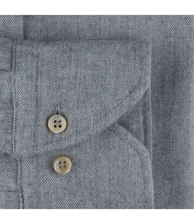 Stenstroms Flanellen Overhemd, Lange Mouw, Grijs,  New Slimline
