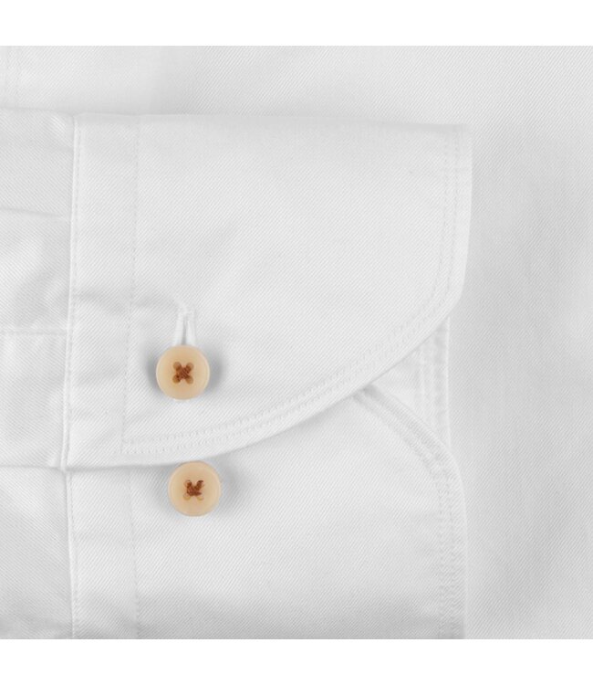 Stenstroms Overhemd, Casual, Twill Katoen, Lange Mouw, Wit, New Slimline