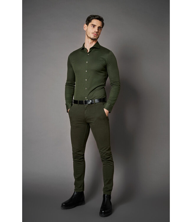 Desoto Luxury Line Overhemd, Regal Twill Design, Supima Jersey Katoen, Groen, Cutaway Kraag