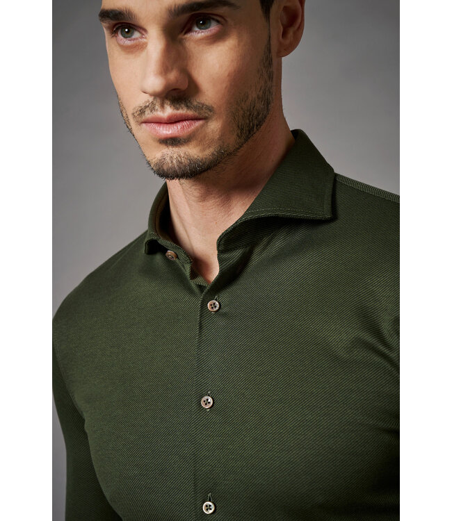 Desoto Luxury Line Overhemd, Regal Twill Design, Supima Jersey Katoen, Groen, Cutaway Kraag