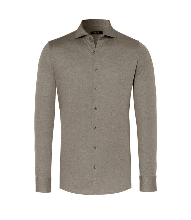 Desoto Luxury Line Overhemd, Regal Twill Design, Supima Jersey Katoen, Bruin, Cutaway Kraag