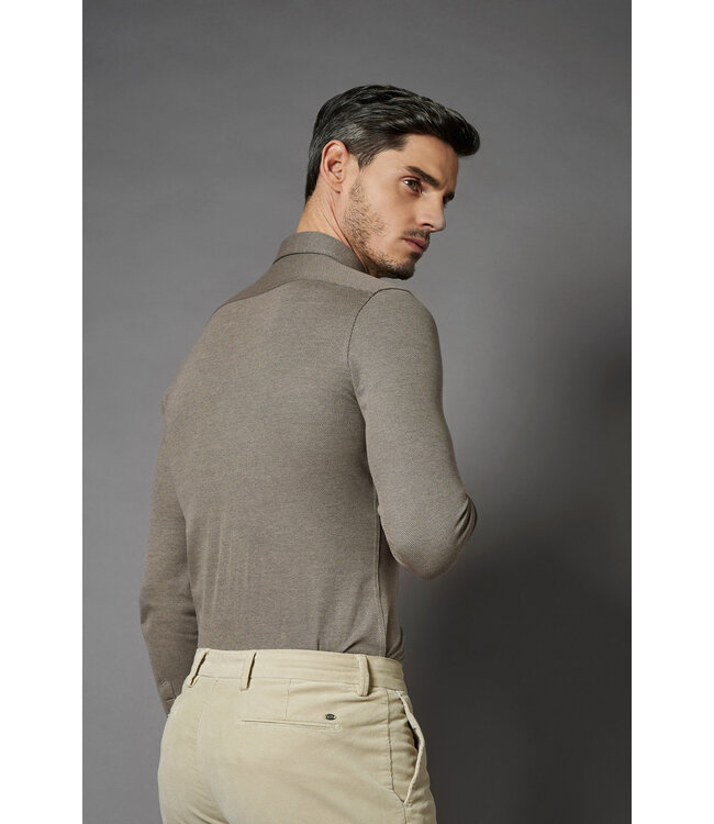 Desoto Luxury Line Overhemd, Regal Twill Design, Supima Jersey Katoen, Bruin, Cutaway Kraag