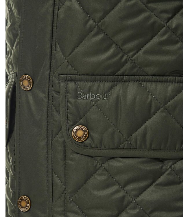 Barbour Tailored Fit, Driekwart Jas, Lowerdale Quilted, Sage Groen