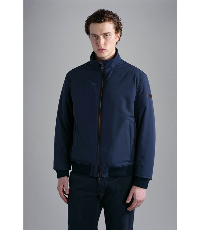 Paul & Shark Jas, Blouson Model met Suede Accenten, Donkerblauw