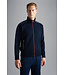 Paul & Shark Vest met Rits, Wol, Oranje/Geel/Groen Accenten, Donkerblauw