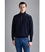 Paul & Shark Half-Zip Trui met Schouder Patch, Donkerblauw met Kleuraccenten