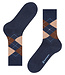 Burlington Paar Sokken, Model Edinburgh,  Donkerblauw Bruin Beige, Aigle