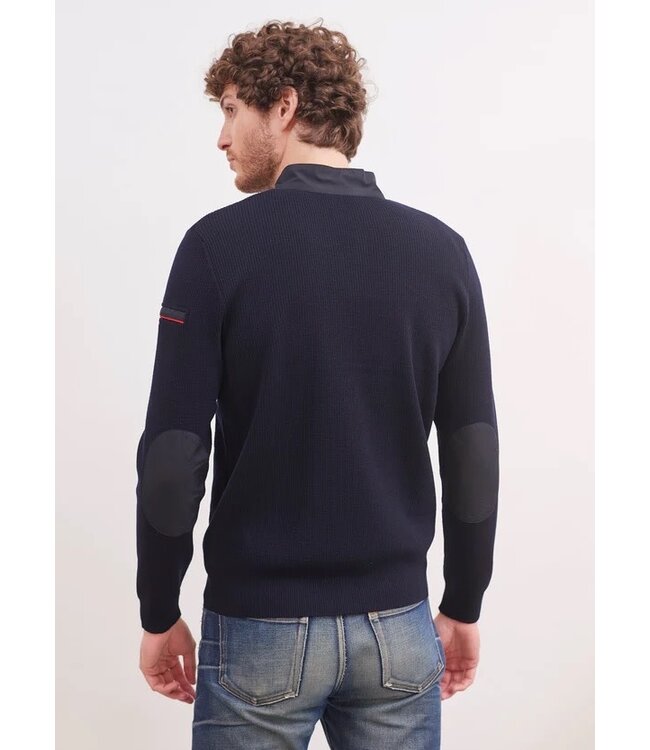 Saint James Vest met Rits, Wol, Model Navigateur, Donkerblauw / Navy