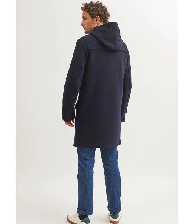 Saint James Houtje Touwtje Jas, Duffle Coat, Model Antarctique II, Donkerblauw met Rode Accenten