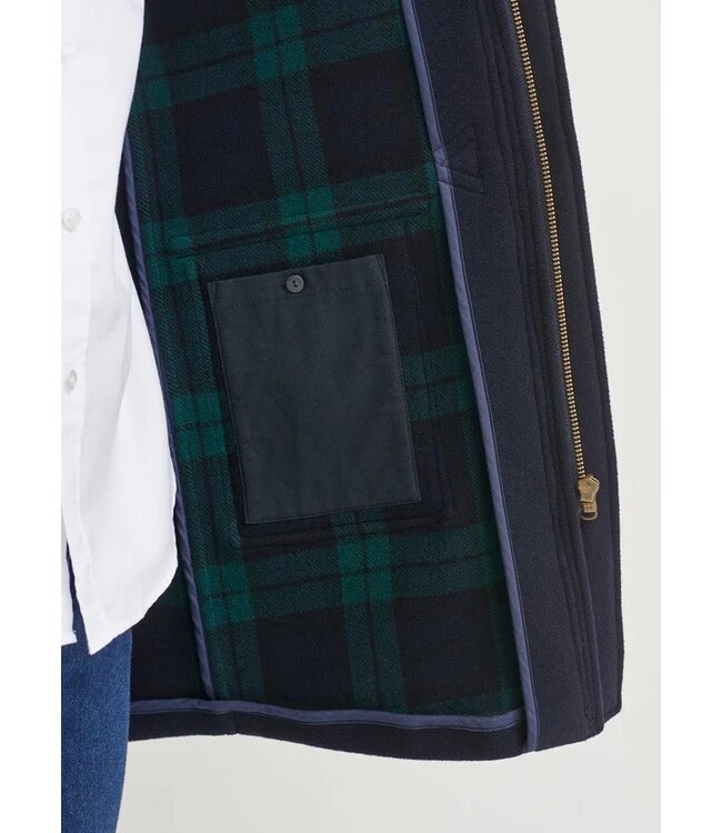 Saint James Houtje Touwtje Jas, Duffle Coat, Model Antarctique II, Donkerblauw met Rode Accenten