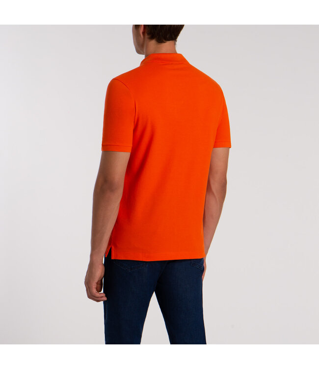 Paul & Shark Polo, Korte Mouw, Piqué Katoen met Logo Patch op de Borst, Oranje