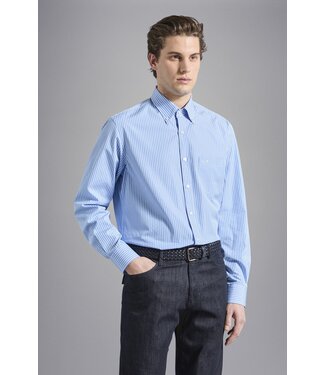 Paul & Shark Paul & Shark, Overhemd, Lichtblauw Wit Gestreept,  Easy Care