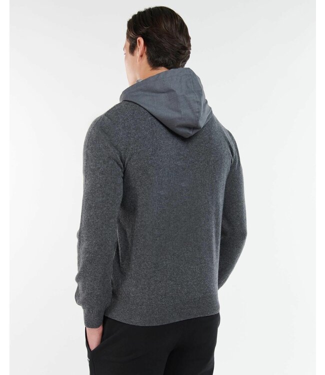 Barbour Hooded Vest Merino Wol, Capuchon, Antraciet Grijs