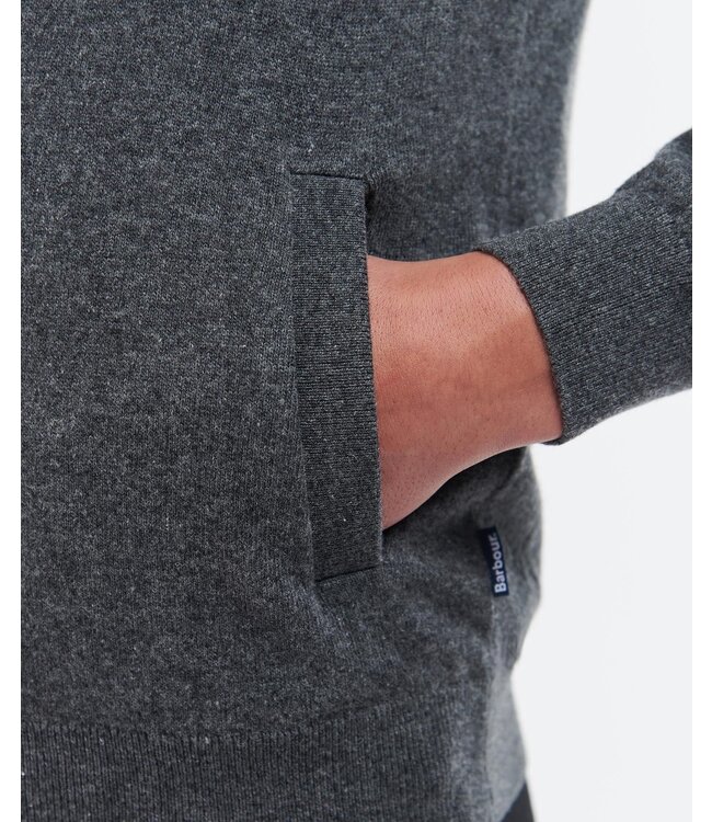 Barbour Hooded Vest Merino Wol, Capuchon, Antraciet Grijs