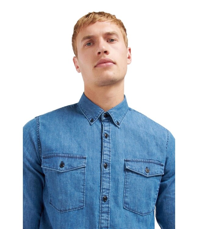 Barbour International Tailored Fit, Denim Overhemd, Dubbele Borstzak
