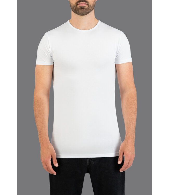 Slater Ondershirts Stretch, 2-Pack, Ronde Hals, Wit