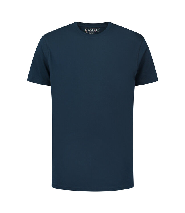 Slater Basic Ondershirt, 2-Pack, Ronde Hals, Brede Rand, Donkerblauw