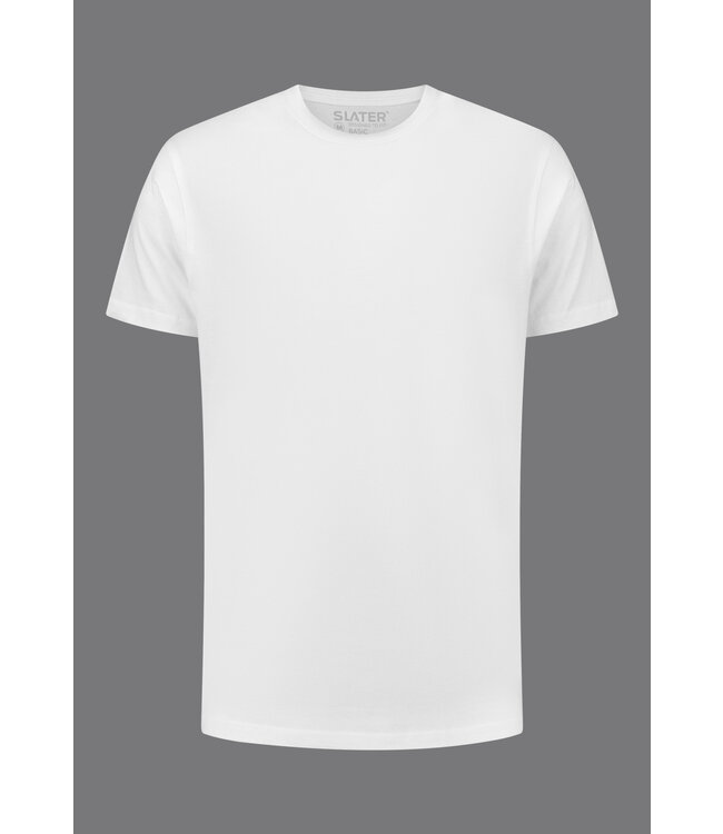 Slater Basic Ondershirt, 2-Pack, Ronde Hals, Brede Rand, Wit