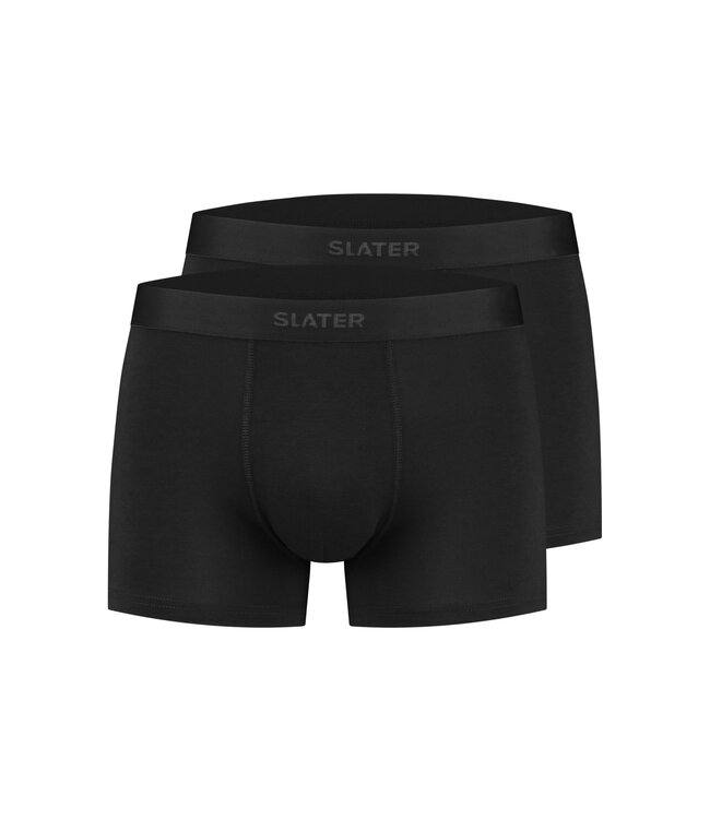 Slater Ondergoed, 2-Pack, Bamboo Boxer Shorts, Zwart