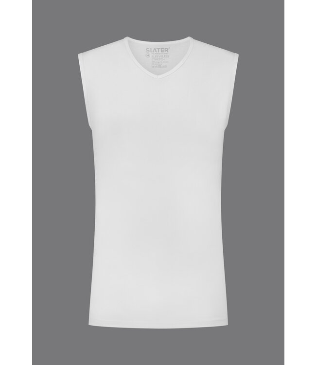 Slater Ondershirt,  Stretch Sleeveless, V-Hals, Wit