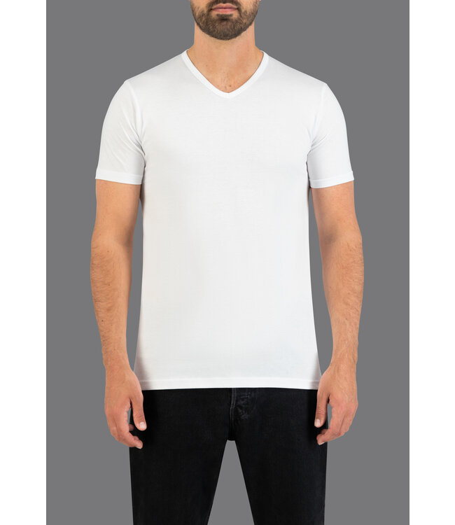 Slater Basic Fit Ondershirt, 2-Pack, V-Hals, Wit