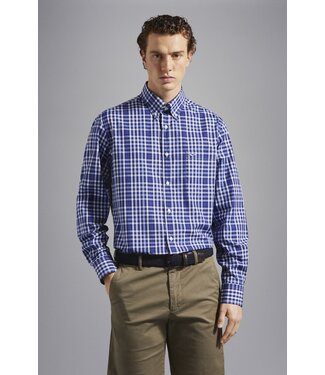 Paul & Shark Paul & Shark, Overhemd, Blauw, Wit, Lichtblauw Geruit