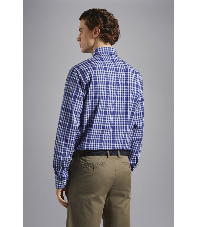 Paul & Shark Overhemd, Blauw, Wit, Lichtblauw Geruit