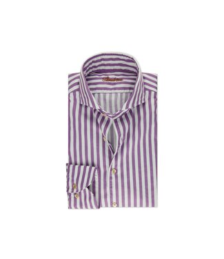 Stenstroms Stenstroms, Overhemd, Casual, Katoen, Lange Mouw, Paars, Wit, Gestreept, Regular Fit