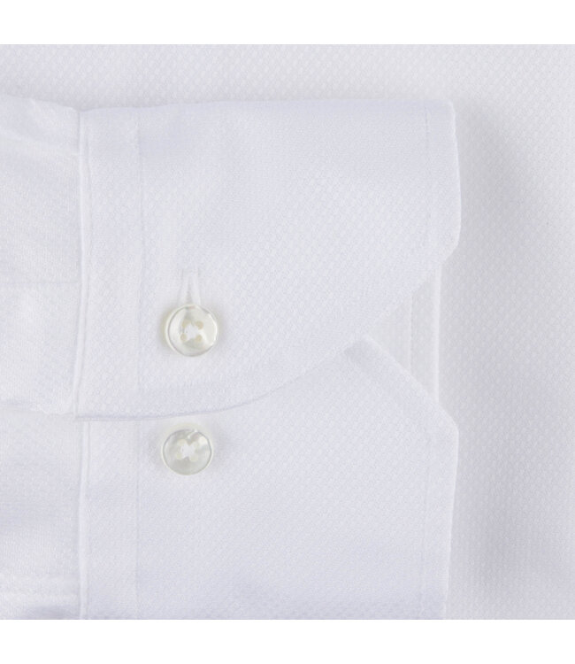 Stenstroms Overhemd, Twofold Katoen, Lange Mouw, Schiller Kraag, Wit, Textuur, New Slimline